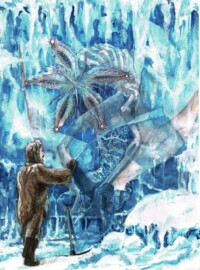 From "Mountain of Madness"
Watercolor, pencil and Ecoline illustration elder one