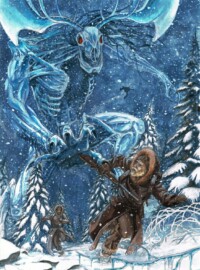 Just another Deity from the Mythos, Ithaqua also called "The Wendigo"
watercolor illustration ithaqua