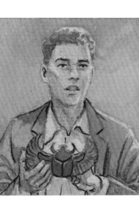 Anno 1961
Ex atleta: 30 anni, fisico atletico e statuario, capello corto arruffato, vestito bene ma disordinato. Sguardo curioso, legge manoscritti o maneggia oggetti antichi esoterici di cui è appassionato. b&n 3