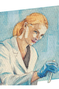 Anno 1999
Genetista: Alta, bellezza trascurata, bionda, porta sempre abiti da lavoro e ha sempre con sè guanti monouso in lattice.
Seria e intimidatoria, sguardo di ghiaccio ed espressione pensierosa col 5